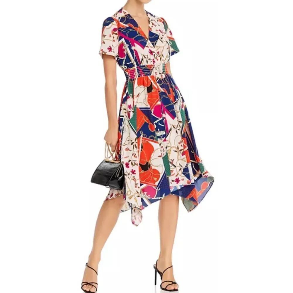 Aqua Scarf print fit & flare dress size S